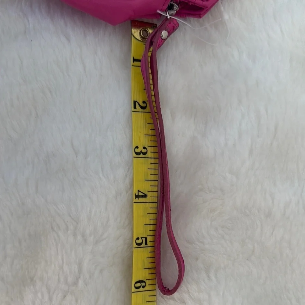 Bold Pink Clutch Wristlet with Structured Design